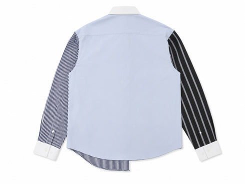 Asymmetric Pinstripe Shirt Blue
