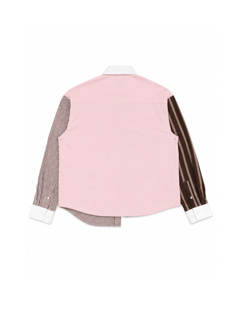 Asymmetric Pinstripe Shirt Pink