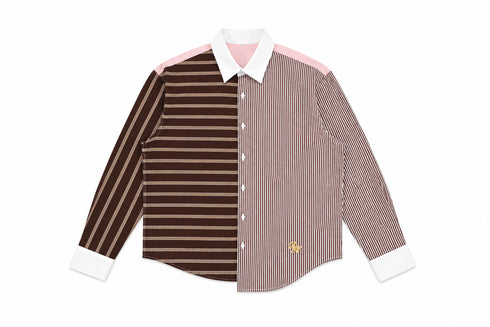 Asymmetric Pinstripe Shirt Pink