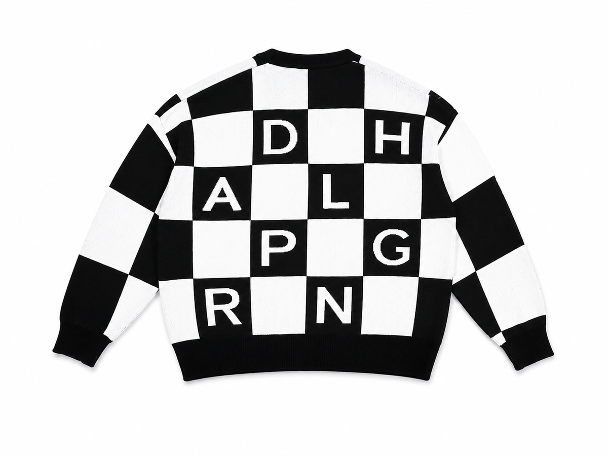 Chequered Jacquard Sweater Black & White – daprhlgnla