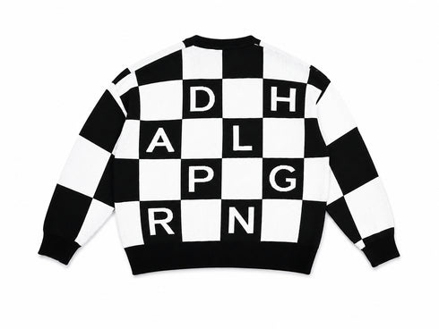 Chequered Jacquard Sweater Black & White