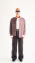 Asymmetric Pinstripe Shirt Pink