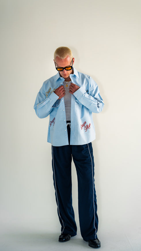 Signature Button Up Oxford Blue