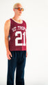 St. Tropez 21 Muscle Tank Jersey Maroon