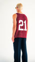 St. Tropez 21 Muscle Tank Jersey Maroon