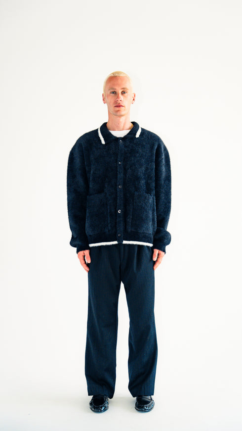 Mohair Button Up Sweater Black