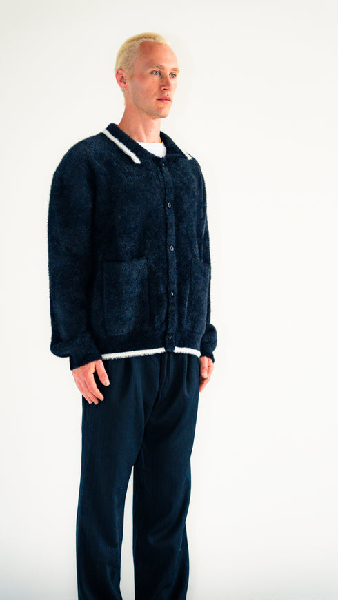Mohair Button Up Sweater Black