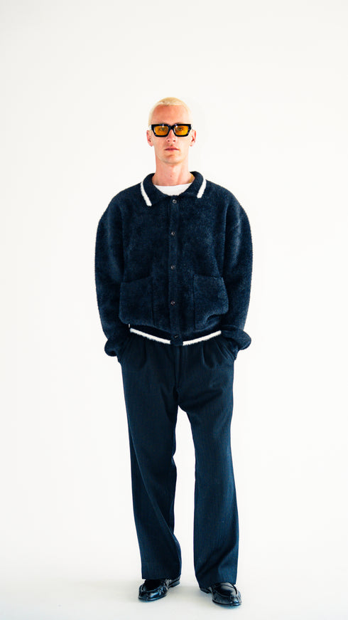 Mohair Button Up Sweater Black