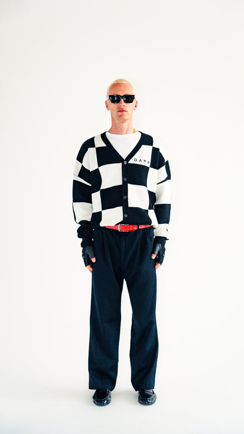 Chequered Jacquard Sweater Black & White