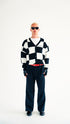 Chequered Jacquard Sweater Black & White