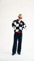 Chequered Jacquard Sweater Black & White