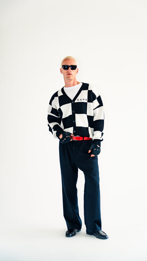 Chequered Jacquard Sweater Black & White