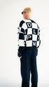 Chequered Jacquard Sweater Black & White