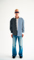Asymmetric Pinstripe Shirt Blue