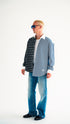 Asymmetric Pinstripe Shirt Blue