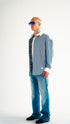 Asymmetric Pinstripe Shirt Blue