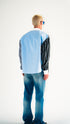 Asymmetric Pinstripe Shirt Blue