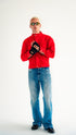 Suede Moto Jacket Red