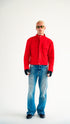 Suede Moto Jacket Red