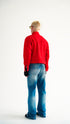 Suede Moto Jacket Red