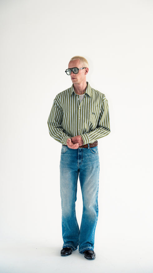 Green Pinstripe Shirt