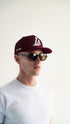 LA Snapback Hat Burgundy