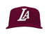 LA Snapback Hat Burgundy