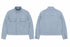Suede Moto Jacket Carolina Blue
