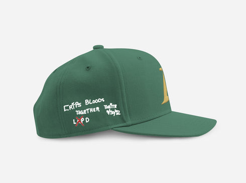 LA HAT FOREST GREEN & GOLD