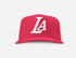 LA HAT RED & WHITE
